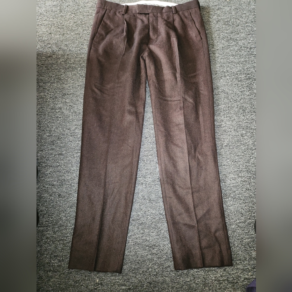 Men's Brown Wool Lined Pants